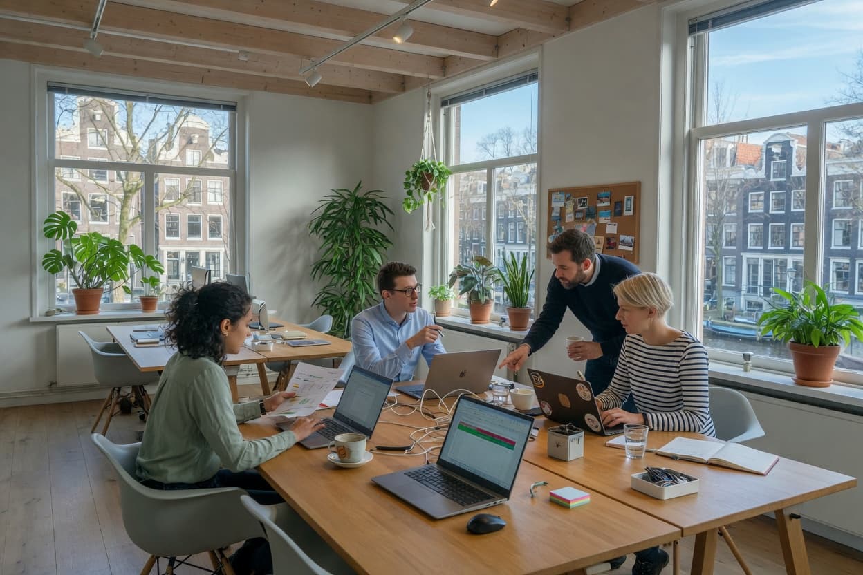 Het team van TheConnect op kantoor